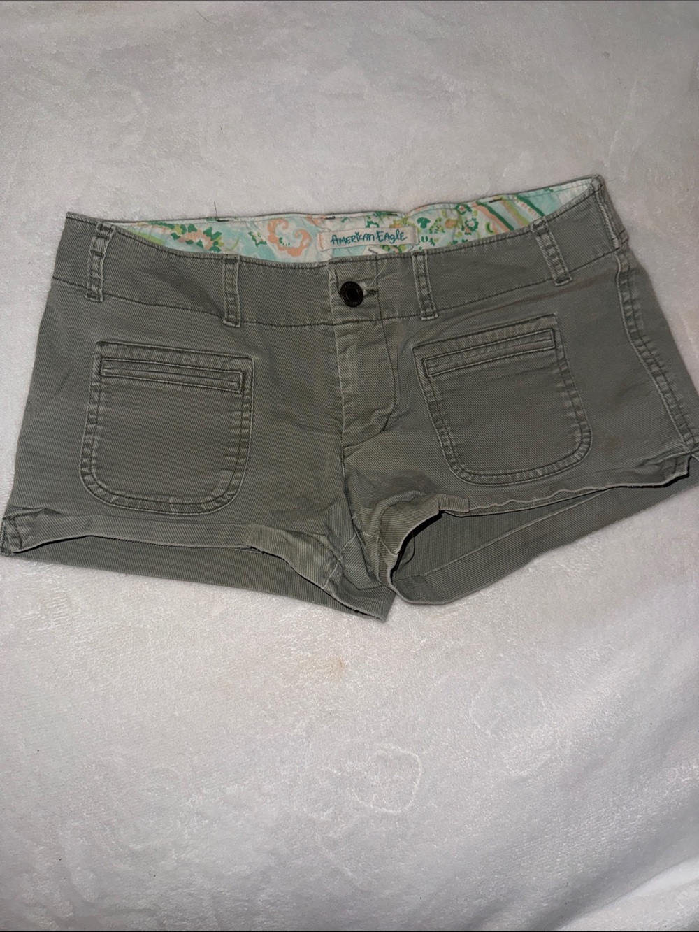 American Eagle Outfitters Olive Green High-Waist Women’s Shorts